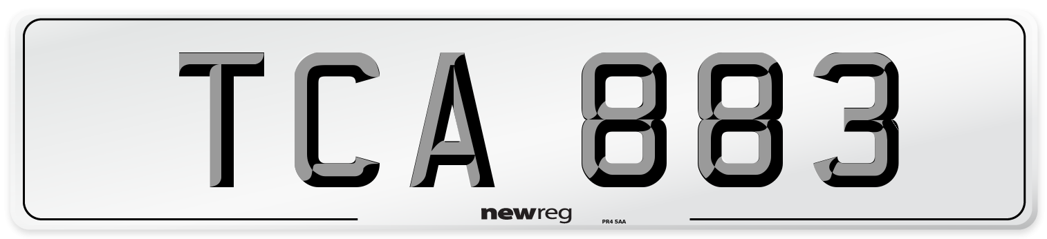 TCA 883 Number Plate from New Reg